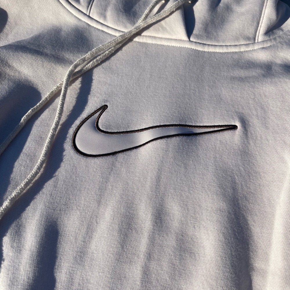 Nike White Hoodie with Black Logo